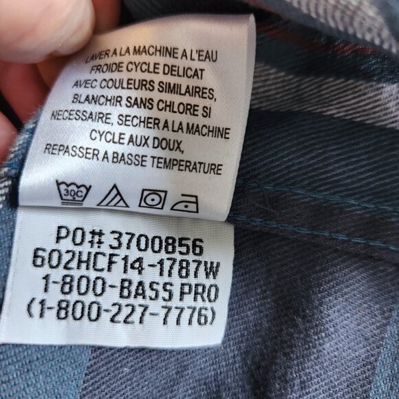 Hobbs Creek Shirt Mens LG Flannel Button Down Long Sleeve 100% Cotton Blue Plaid - Picture 8 of 9